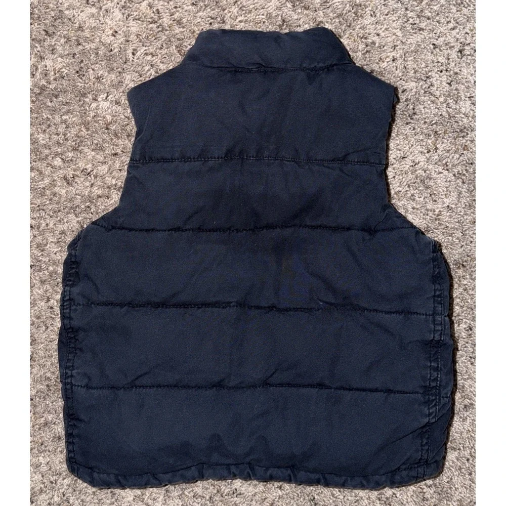 Baby Gap Puffer Vest Boys 4 Years Blue/Yellow Y2K Full Zip‎ Warm Winter Layerh